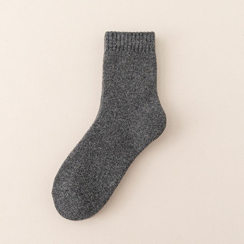 Terry Socks Winter Stockings Fleece Warm Wool Socks Solid Color Cotton Socks Casual Tube Socks Thickened And Versatile