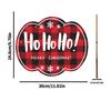 Christmas Wooden Door Sign Red Plaid Circular Design Perfect For Door And Wall Holiday Welcome Hanging Decoration