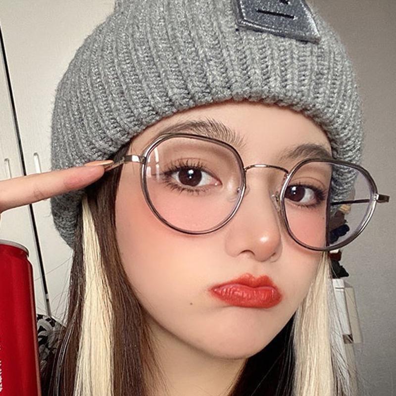 High Quality Metal Round Glasses Women Men Exquisite Luxury Eyewear Go Out Party Shopping Female Male Blue Light Blocking Glasse