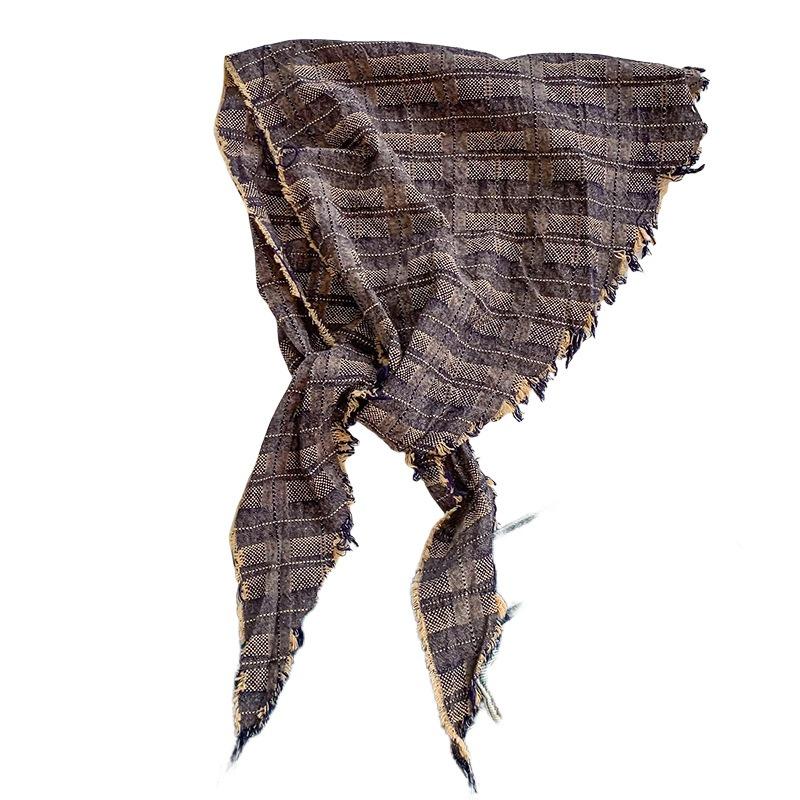 Triangle scarf headscarf women's new retro and old rough edge scarf small scarf silk scarf waist stacked belt