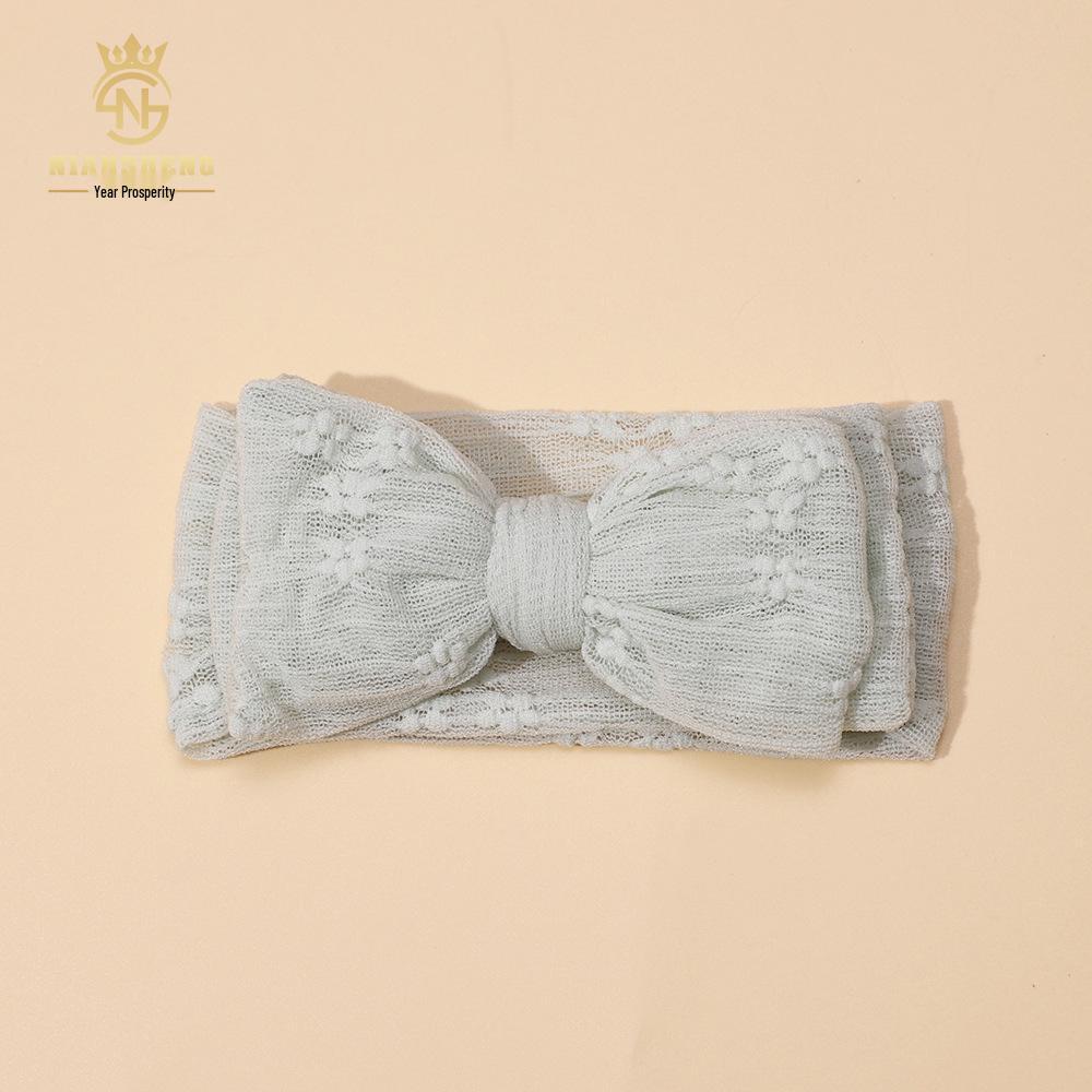 Newborn Princess Embroidered Bow Mesh Headband for Girls