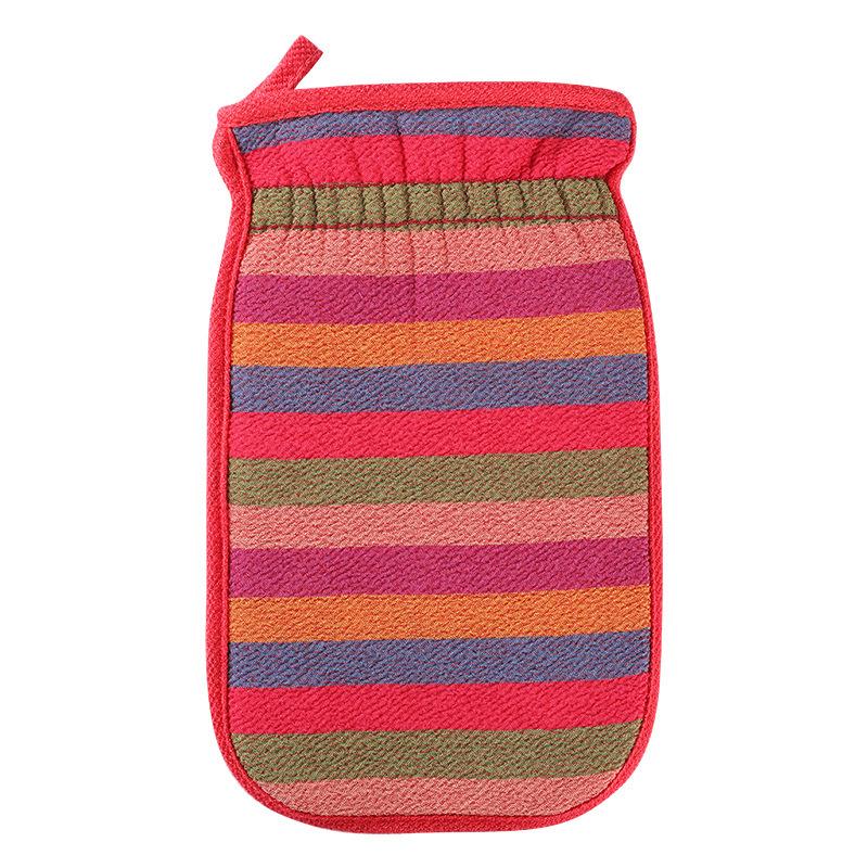 Rainbow strip bath towel Strong decontamination pull back strip bath towel hanging thickened bath gloves bath towel