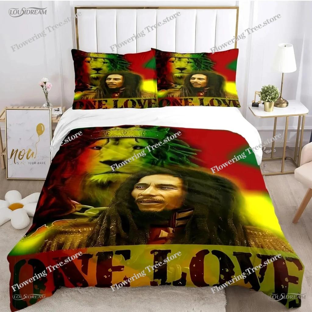 Bob marley Music Duvet Cover Comforter Fear Bedding sets Soft Quilt Cover and Pillowcases for Teens Boy SingleDoubleQueenKing