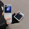 Applicable To Samsung ZFlip5 Shell Pattern Quicksand Mobile Phone Case Zflip4 Folding All-inclusive Case Zflip3 Protective Case