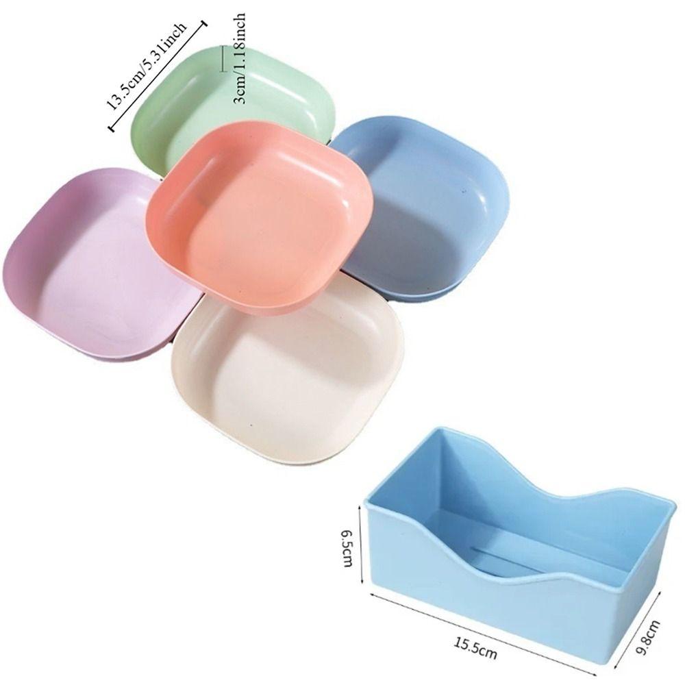10PCS Multicolor Fruit Plate Multifunctional Candy Plate Rectangular Snack Dish Dining