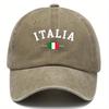 Retro Italian Flag Letter Print Baseball Cap  Adjustable Washable And Fashionable Dad Hat with Curved Brim for Outdoor Activi