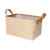 Simple Foldable Woven Jute Fabric Storage Basket for Wardrobe