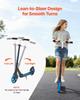 Kick Scooter for Kids Ages 8+, Teens & Adults, 2-Wheel Toddler Scooter with Adjustable Height Handlebar, Wide Anti-Slip Deck, Foldable Lightweight
