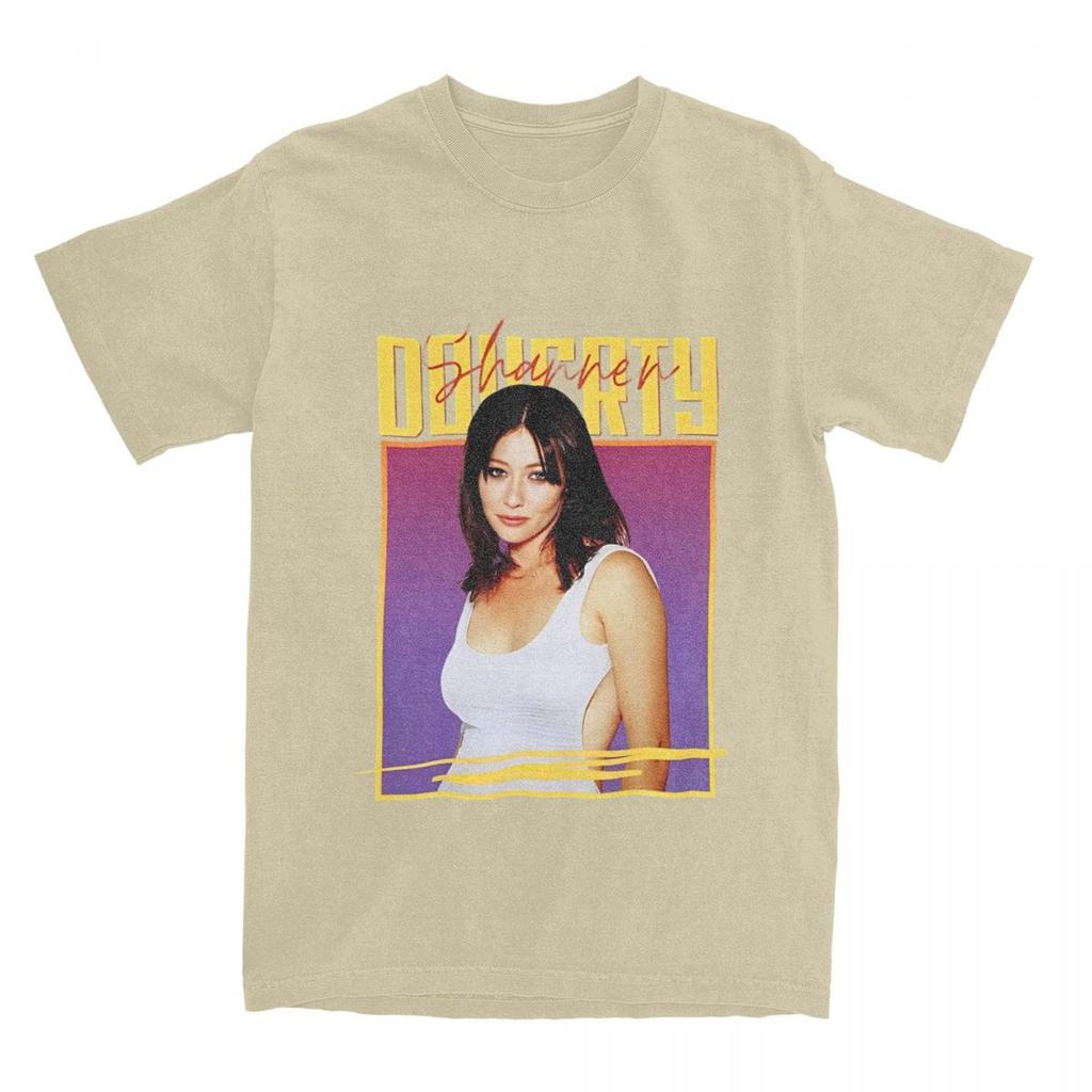 Men Womens Shannen Doherty T Shirts Pure Cotton Tops Fashion Short Sleeve O Neck Tees Classic TShirt
