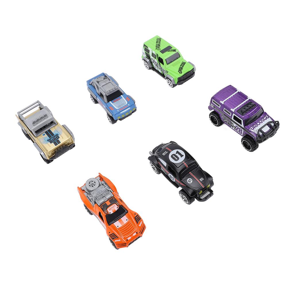 6pcs Mini Car Model Collectible Alloy Pull Back Car Play Vehicle Set for Children Over 3 Years Old