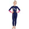 Girls Wetsuit Long Sleeve Diving Swimsuit with Safety Zipper Quick Dry One Piece Surf Suit for Water Sports