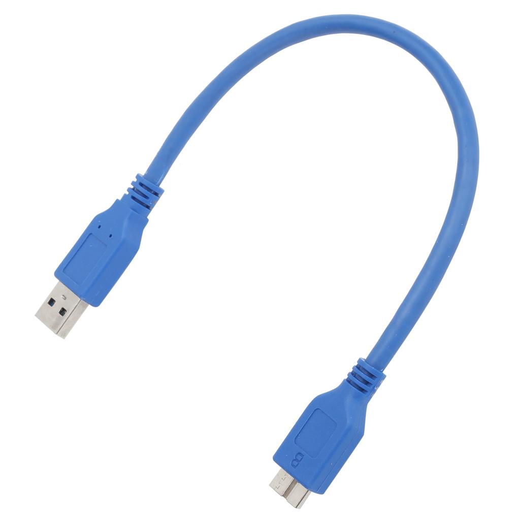 USBA to MicroB Cable USB3.0 External Hard Drive 5Gbps Transmission Adapter Cord Blue(0.3 Meter )