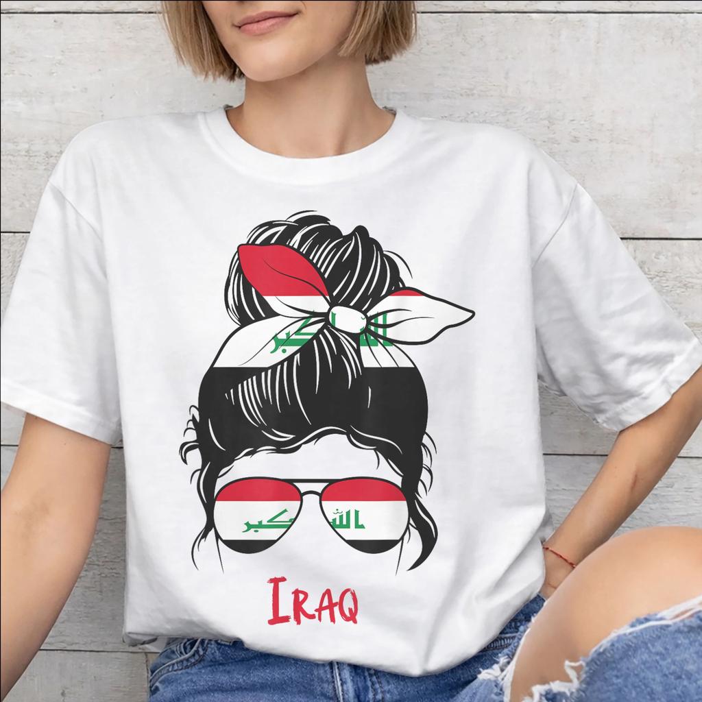 Iraq Flag Fashion T Shirts for Unisex Unisex Cotton Tee Shirt Clothing