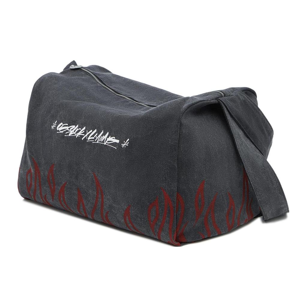 Li Ning X OG_SLICK Collaboration Cotton Shoulder Bag, Crossbody Bag Unisex Black ABDT233-1