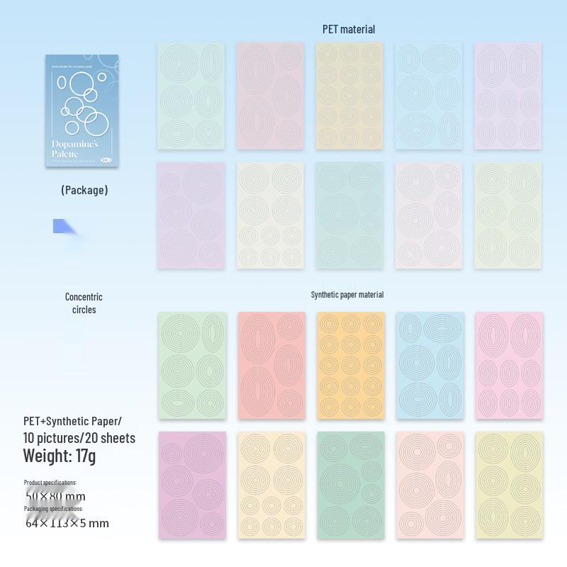 Dopamine Colors Ketchup Border Die-cut Sticker Pack: Stars & Circles for DIY Journaling and Collage