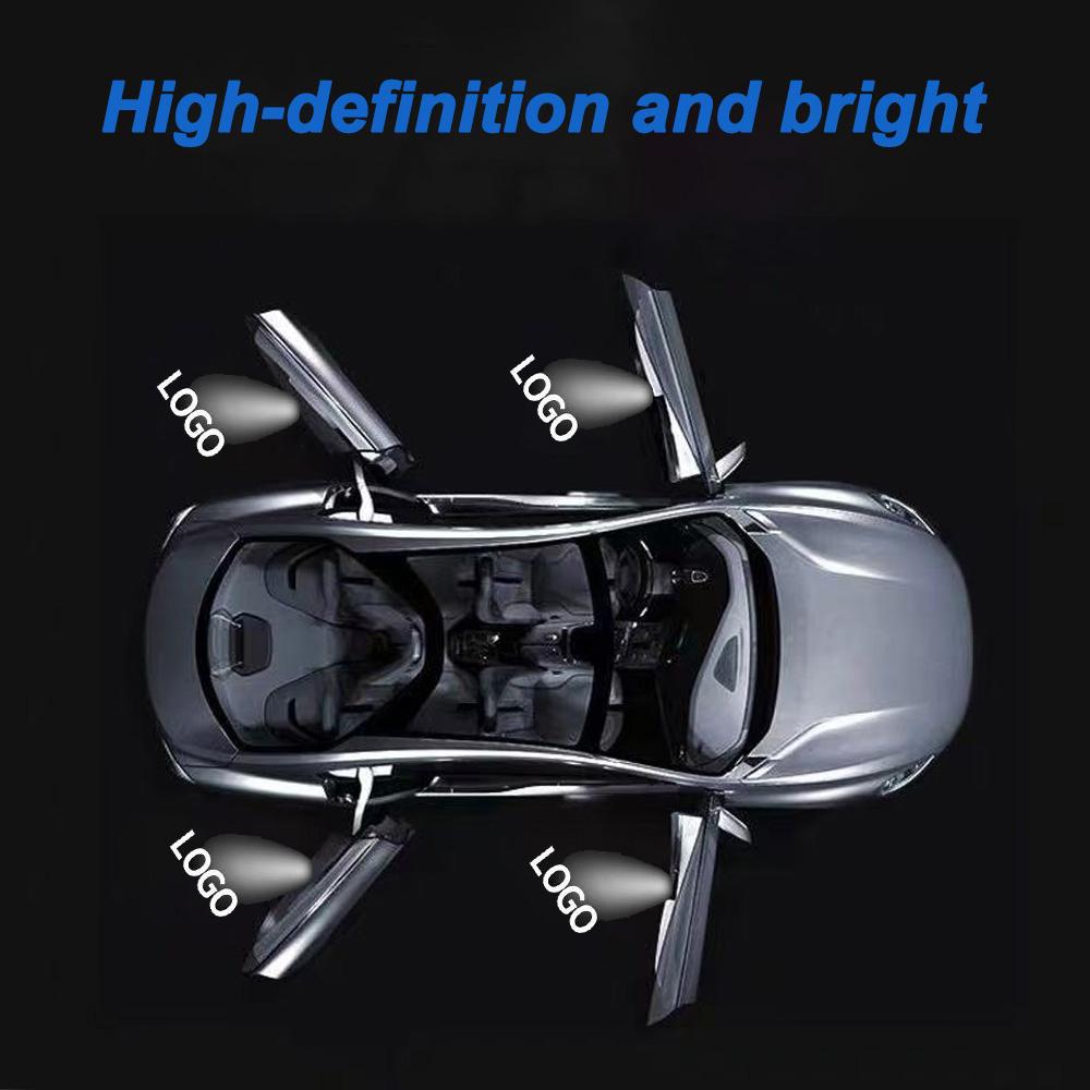 2Pcs Universal Car Door Lights Led Badge Welcome Light Logo HD Laser Projector Lamps Accessories Kits Car LED Logo Ghost Shadow