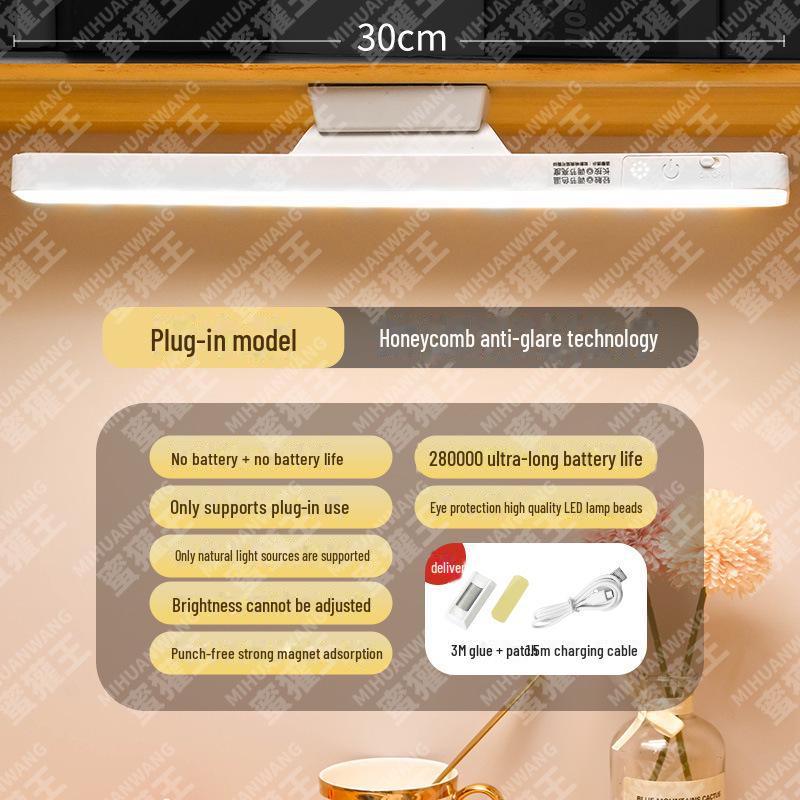 LED Desk Lamp for Dorms: Eye Protection, Super Bright, Magnetic Base, Rotatable, Rechargeable, Cool Design