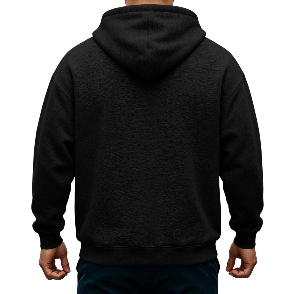 Men's Casual Zip-Up Hoodie Loose Fit Long Sleeve Sweatshirt for Fall Winter