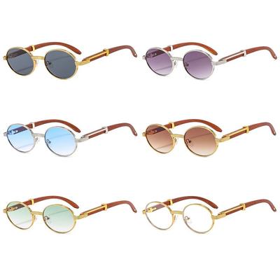 Classic Vintage Round Sunglasses Small Frame Punk Sunglasses Oval Sun Glasses  for Women & Men
