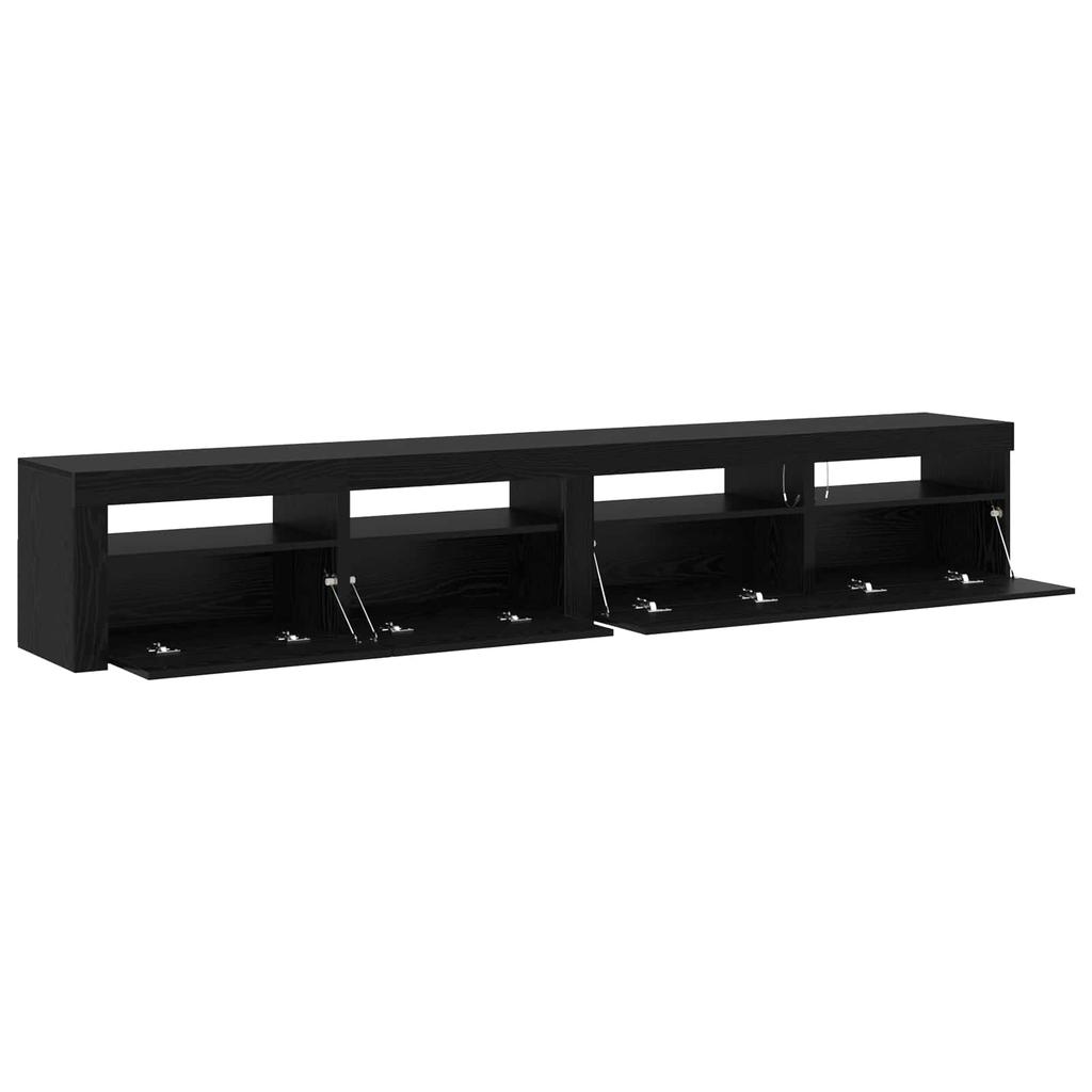 TV Cabinet Set 3 pcs Black Oak Effect 240 x 35 x 40 cm