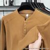 2025 Men's Double-Sided Base Layer Stand-Up Collar Long-Sleeve Slim-Fit Business Casual Sweatshirt for Autumn/Winter