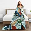 Giant Money Background 100 Dollar Bills Manga Blankets Warm Flannel Throw Blanket Bedding for Bed Living Room Picnic Home Couch