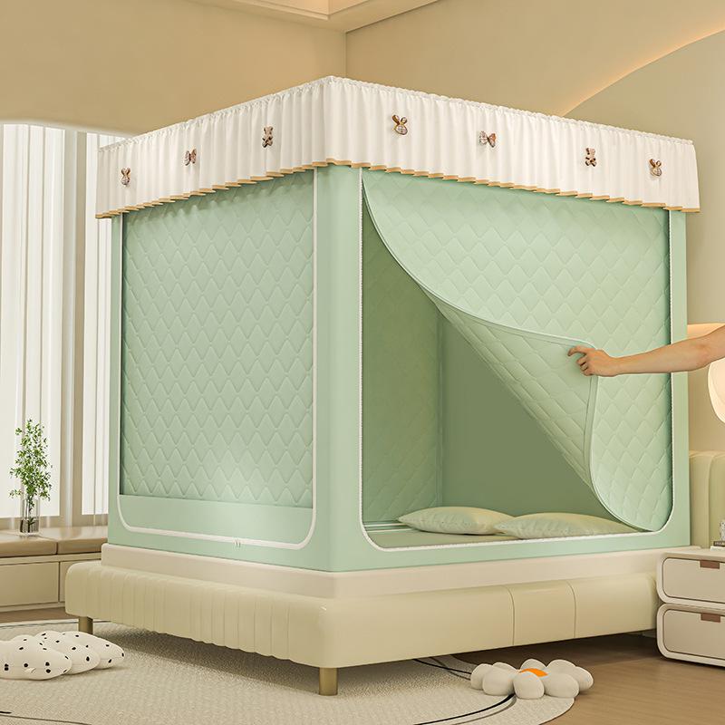 Blackout Anti-Fall Mosquito Net for Beds - Baby-Safe, Warm Bedroom Yurt Tent 