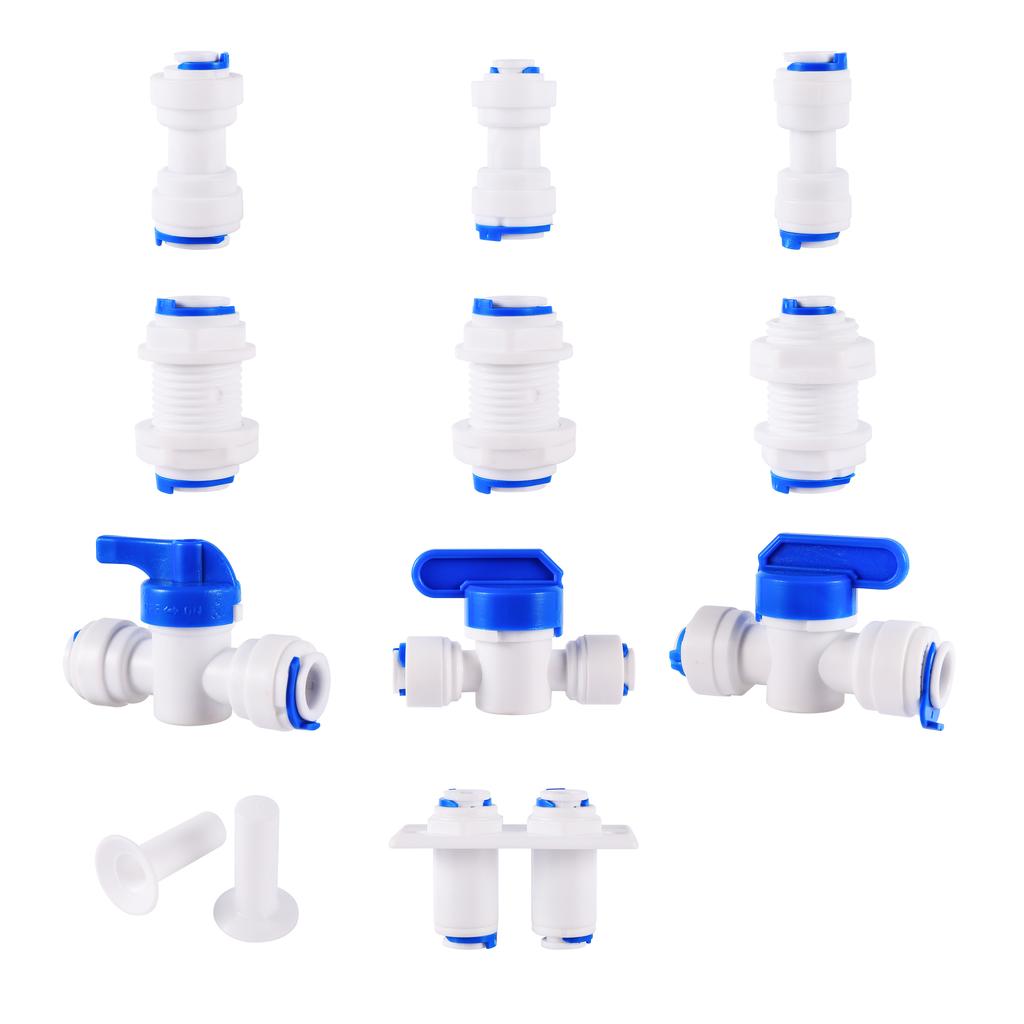 1/4" 3/8" OD Quick Connect Push Connect Garden Irrigation Hose Fittings for Reverse Osmosis Water Filter Fittings 1 Pc