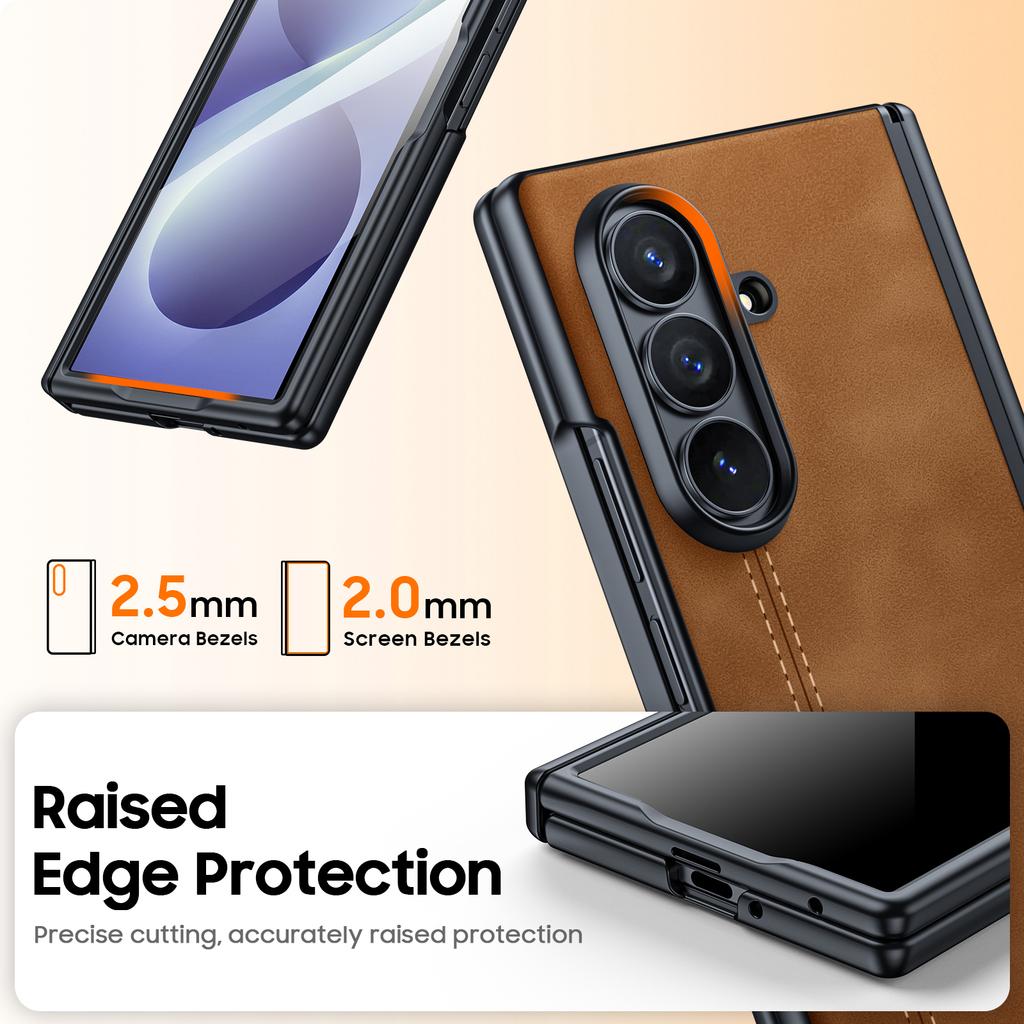 Luxury Magnetic Leather Shell Film Integrated Case for Samsung Z Fold 8 Ultra Shockproof for Magsafe Hinge Protection Slim Cover