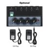 Headphone Amplifier Mixer 4 Channels Mono/Stereo Metal Stereo Headphone Amps Audio Amplifier Balanced Headphone Output Audio Input Mini Headphone