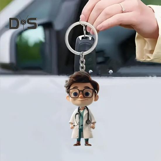 Nurse Keychain Pendant Symbol of Thanks Appreciation Nurse-themed Key Accessory for Medical Assistants Graduates