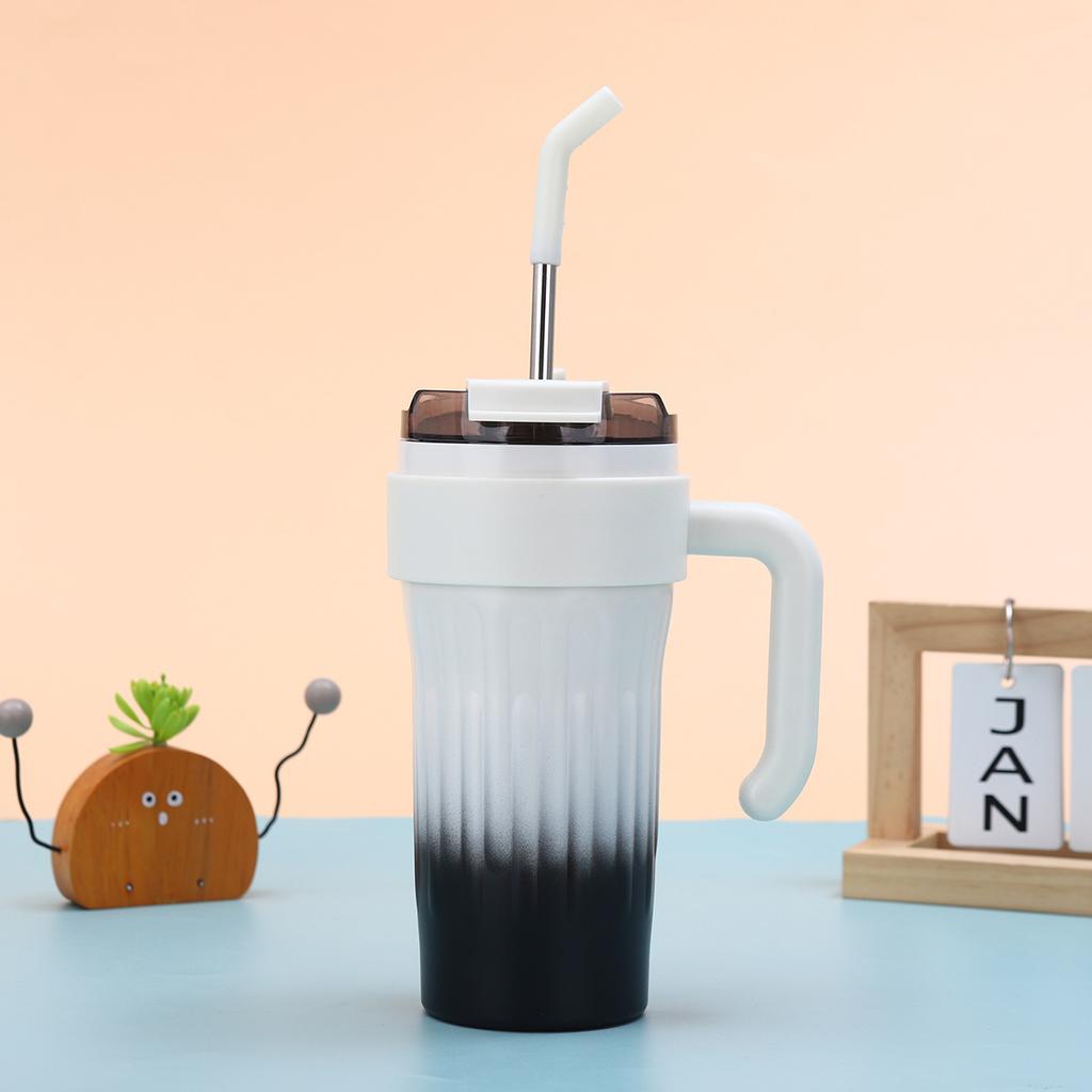 New Gradient Steel Thermos Cup Girls Handy Straw Cup Dopamine Strap Handle Car Cup Durable Durable Useful Useful