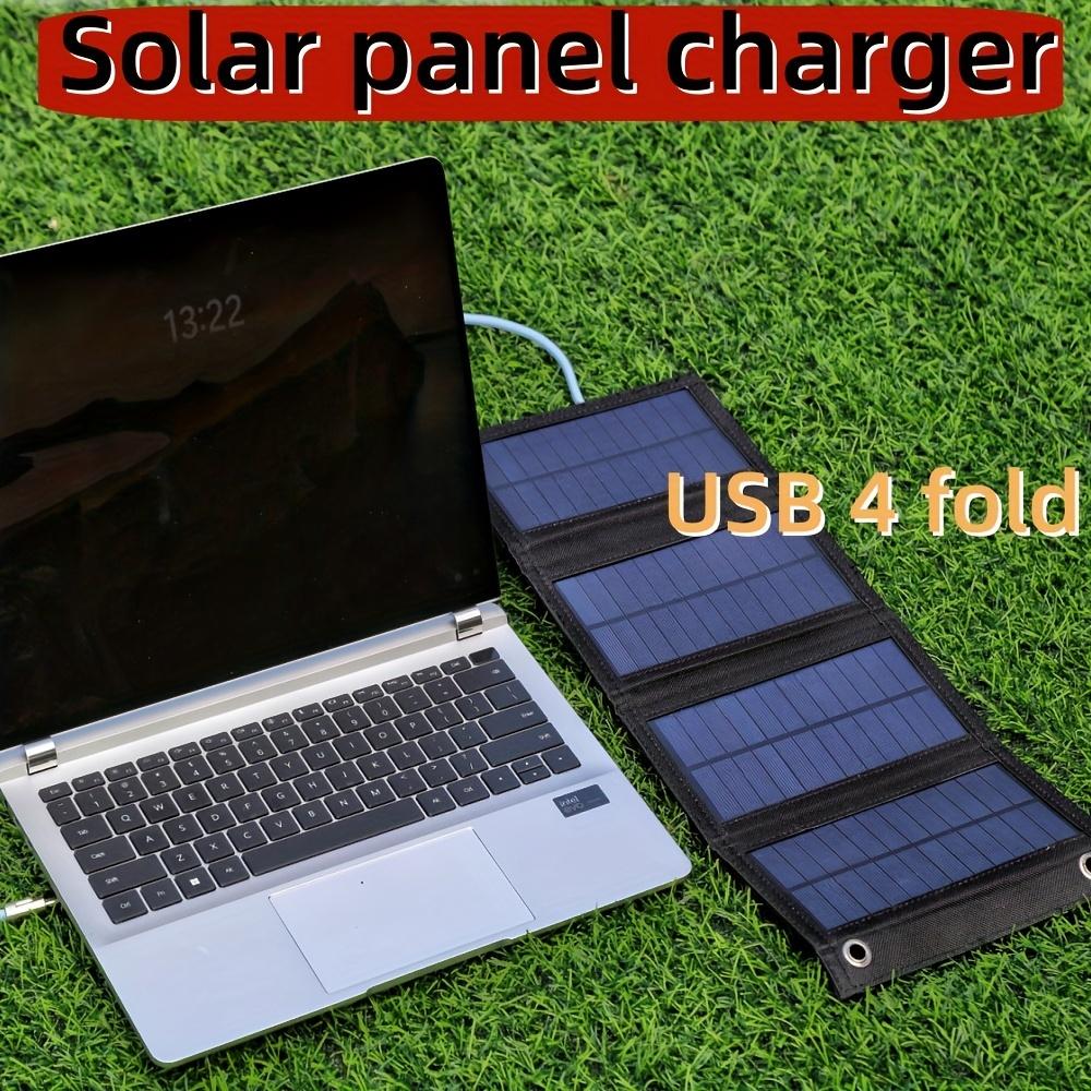 Tragbares Solarpanel mit USB, Ideal für Outdoor-Reisen und Camping, Wiederaufladbares Telefon, Tablet, Ventilator und Taschenlampe, Faltbar, mit Akkupack