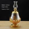 Large Capacity Windproof Kerosenes Lamp Exquisite Golden Glass Oil Lamp Adjustable Light Petal Zinc Alloy Base