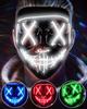 Kabellose Gruselige Leuchtmaske LED Leuchtende Purge-Maske Halloween Horror Neon Leuchtende Cosplay Party Maske Festival Kostümzubehör