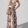 Women's Round Neck Trousers Printed Casual Suit
