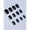 120pcs Black Square Nail Stickers Set Short, Full Coverage Fake Nails For DIY Manicure For Women Girls, Nail Art Accessories, Nail Supplies