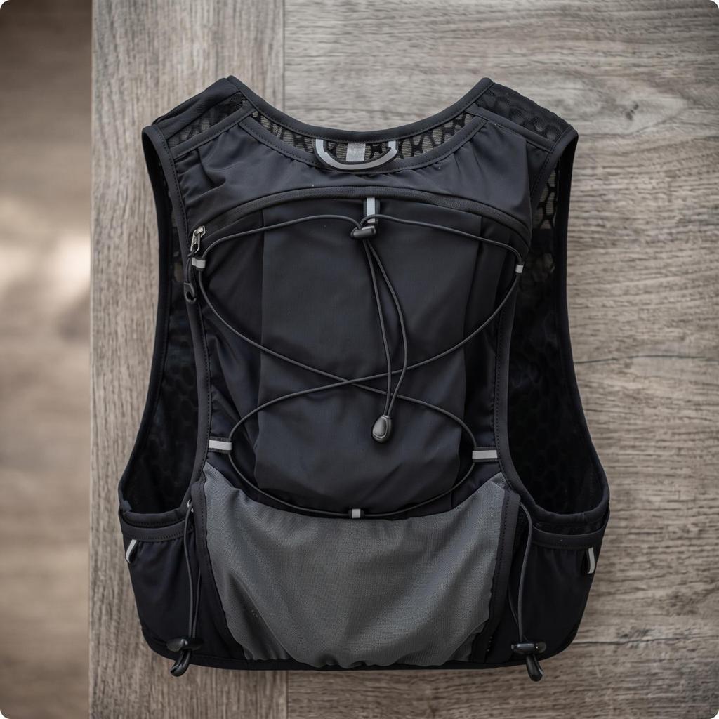 Hydration Vest with Mesh Panels Lightweight Trail Pockets for Cyclists