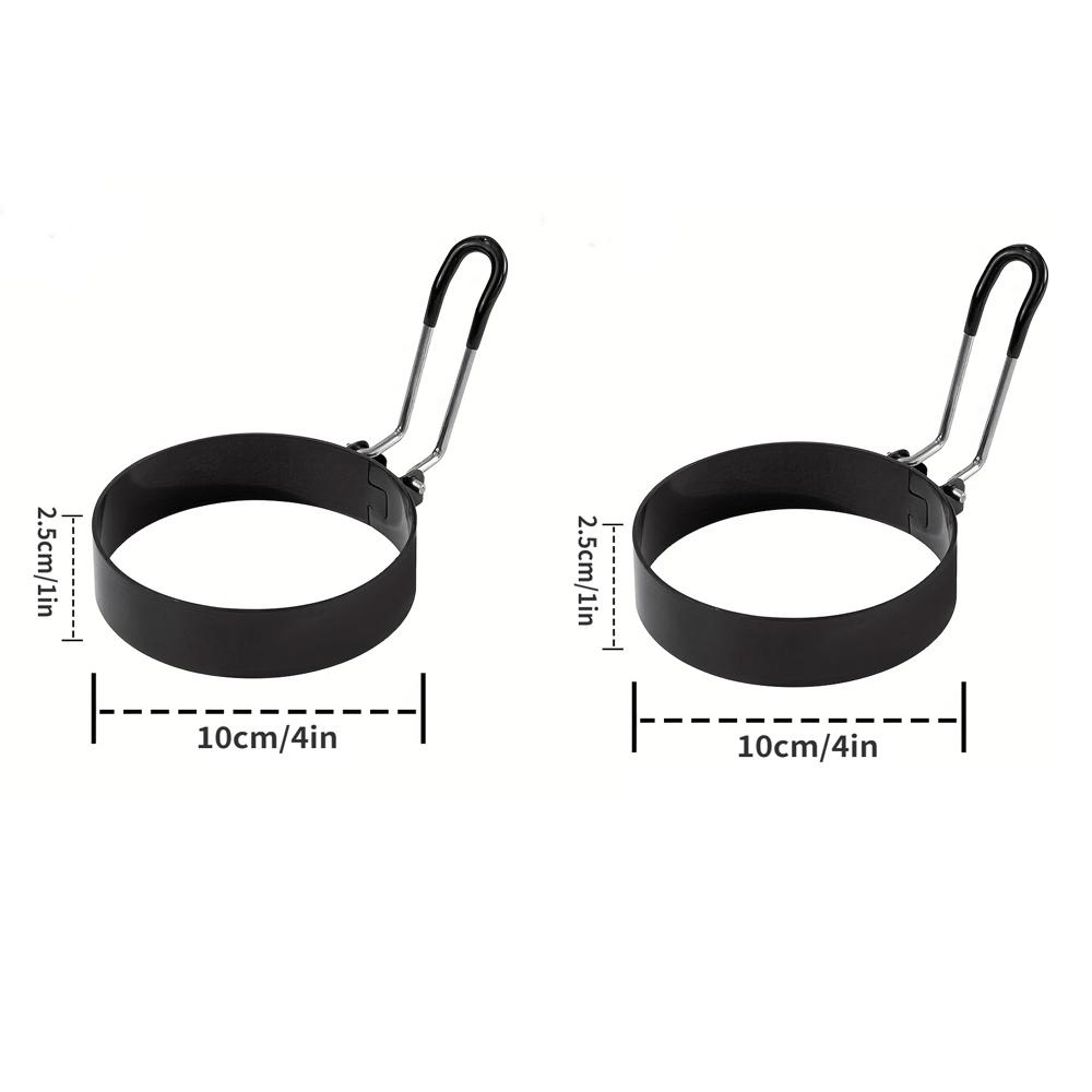 Eierringe Edelstahl Eierformen zum Braten Runde Eierkocherringe für Grillplatte Frühstück Kochen Spiegeleierringe Antihaftbeschichtete Form