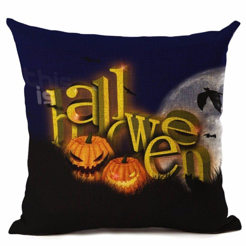 18" Cotton Halloween Linen Throw Pillow Case Cushion Cover Party Home Decor Sofa