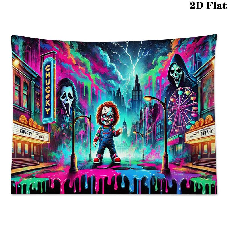 Chucky Wall Tapestry Aesthetic Wall Hanging Printed Fabric Blanket Decorative Tapestries for Bedroom Living Room Home Decor
