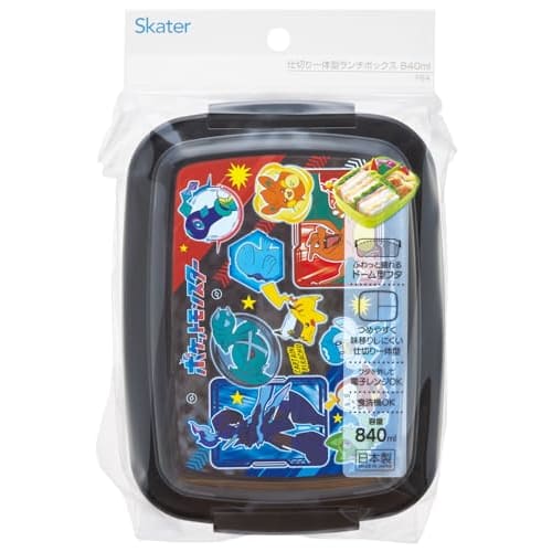 Skater Kids Lunch Box Dome Shape with Integrated Dividers 840ml Made in Japan Pokemon 24 Boys P84