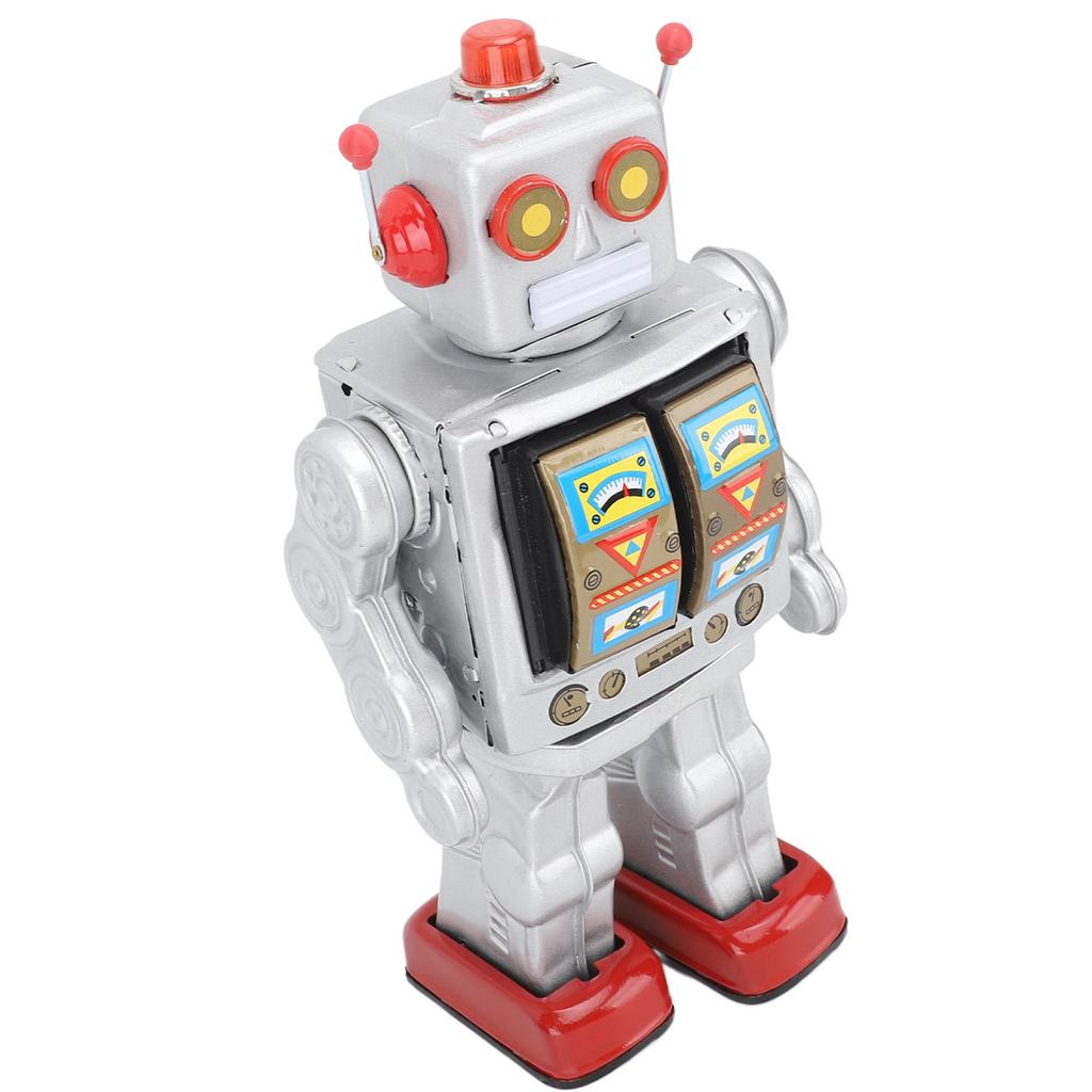 Metal Tin Robot Toy Retro Electric Rotating Figures Model Adult Collection Kids Gift