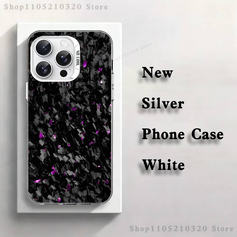 Carbon Fiber Pattern Phone Case For iPhone 17,16,15,14,13,12,11,Mini,Pro,E,MAX White Matte Silicone Whtie Cover