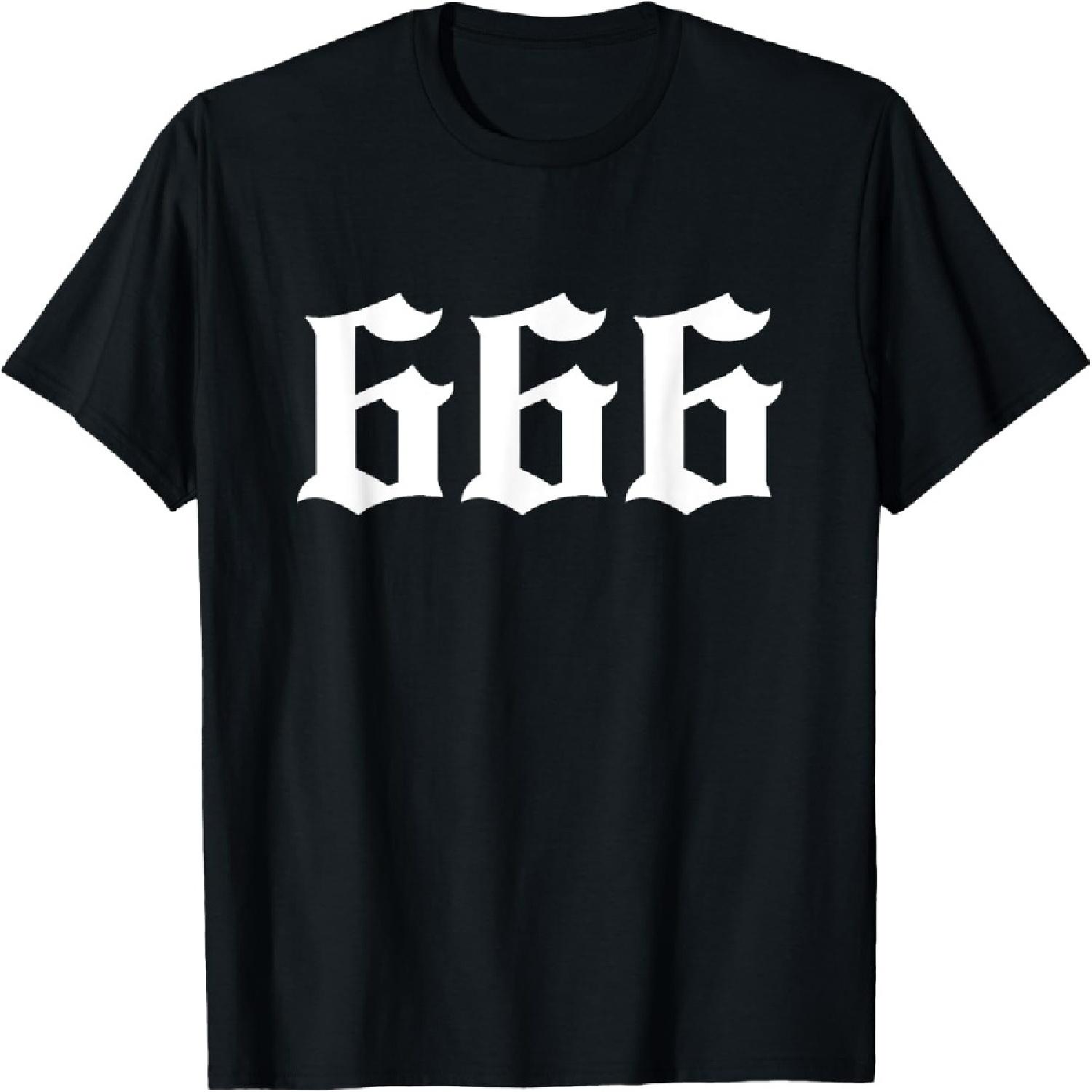 

666 (Old English), Number of the Beast Satanic Symbol T-Shirt XXXXXL