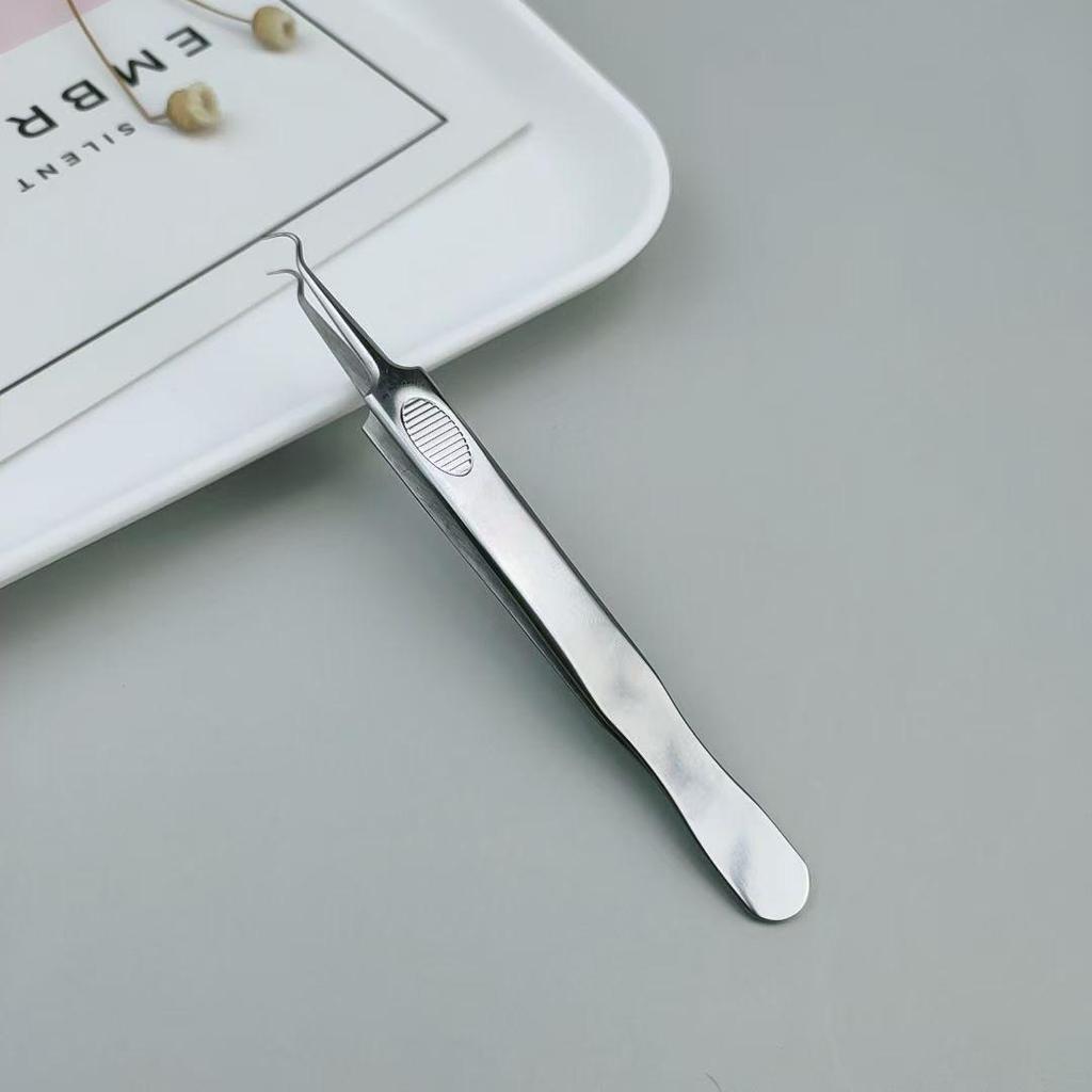 Stainless Steel Ultra-Fine Pimple Tweezers - Super Sharp Acne & Blackhead Removal Tool for Beauty Care