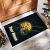 Green Bay Packers Crystal Velvet Rug, Custom Name Text Personalized Non‑Slip Floor Mat for Home Decor Gift