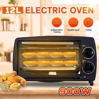12L 220V Household Multifunctional Electric Oven Intelligent Timing Kitchen Baking Toaster Grilled Chicken Wings 900W Mini Oven