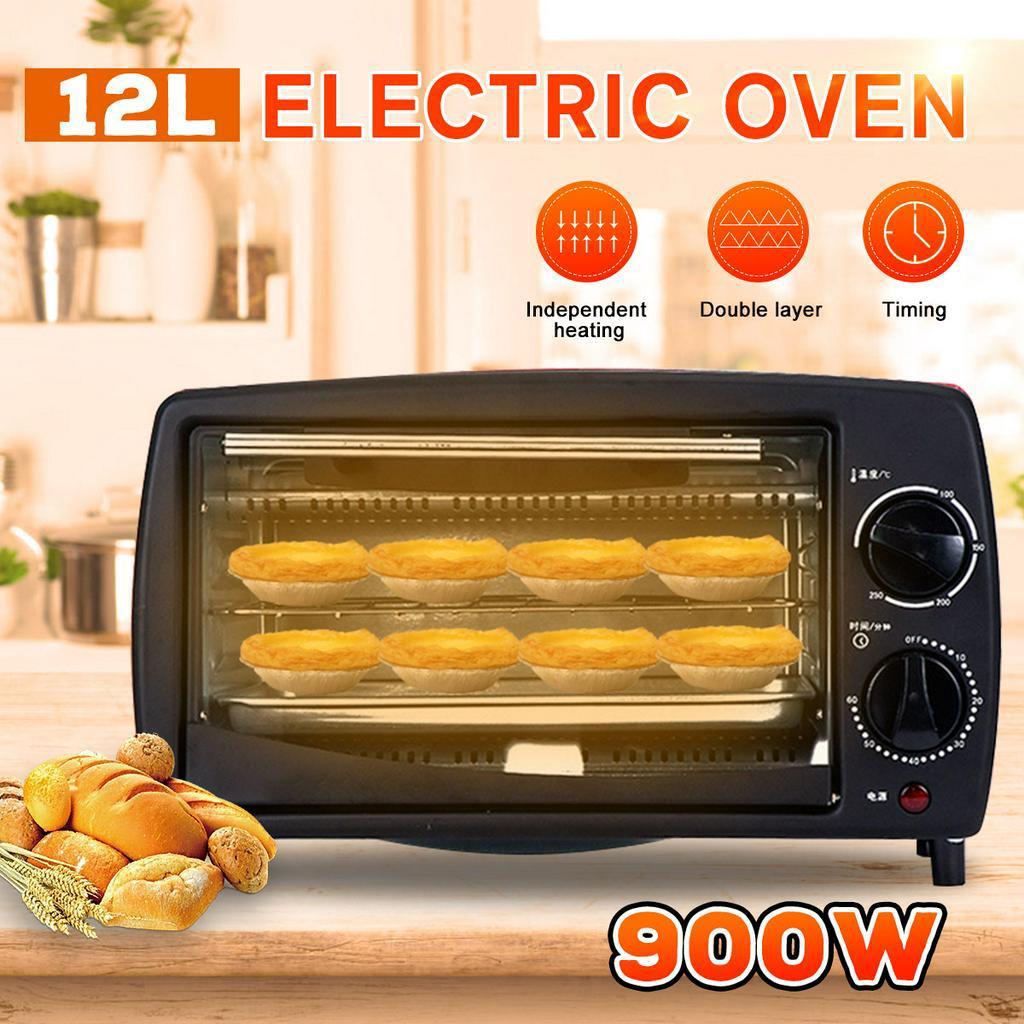 12L 220V Mini Oven Household Multifunctional Electric Oven Intelligent Timing Kitchen Baking Toaster Grilled Chicken Wings 900W