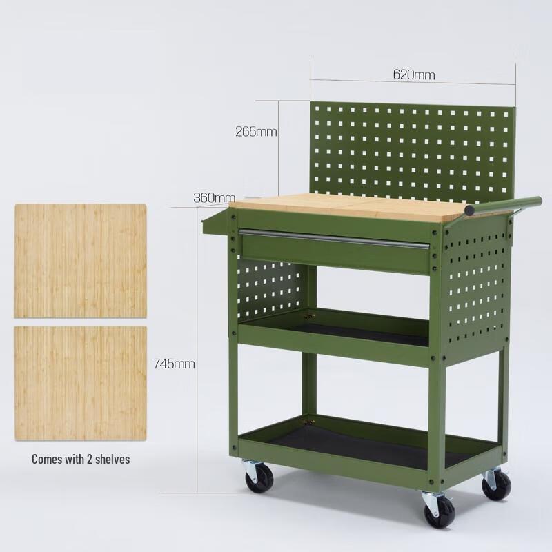 HANDUNYOU 3-Tier Workshop Tool Storage Cart